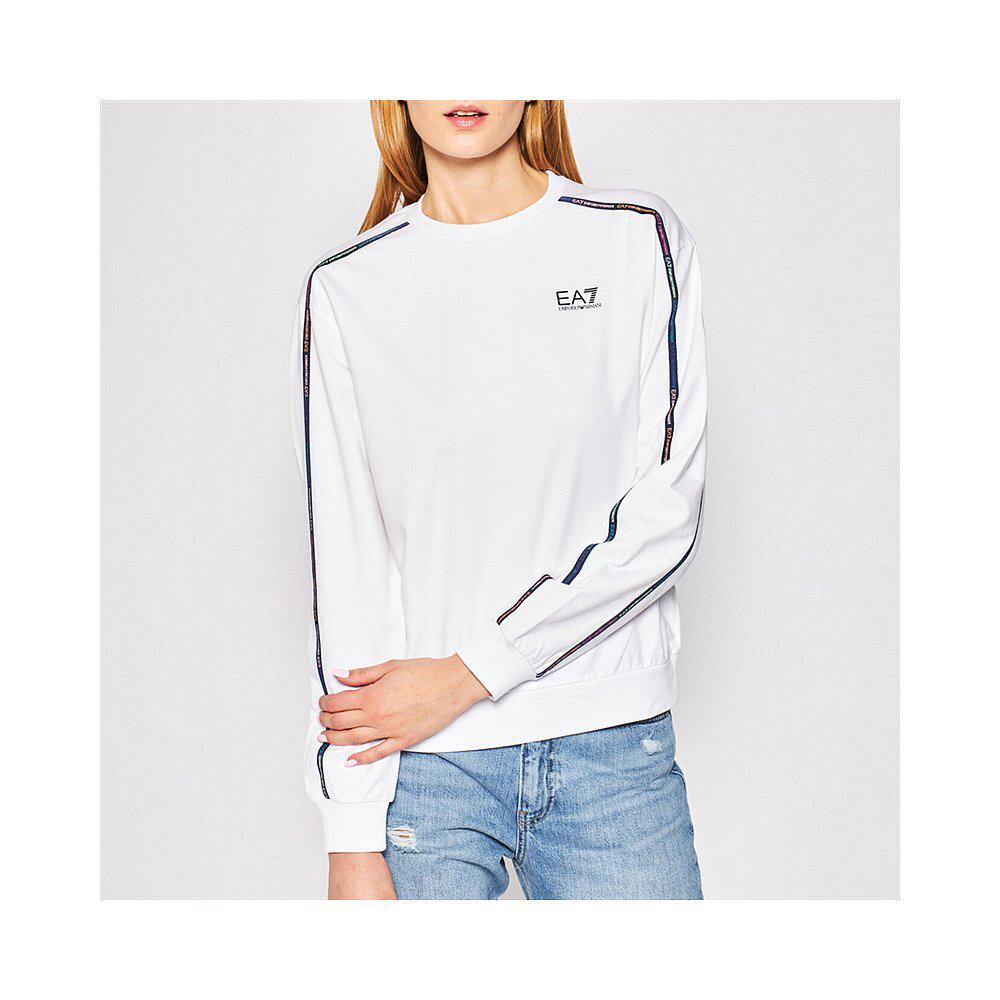 香港直发armani阿玛尼女士白色长袖圆领棉卫3htm32tj39z1100卫衣