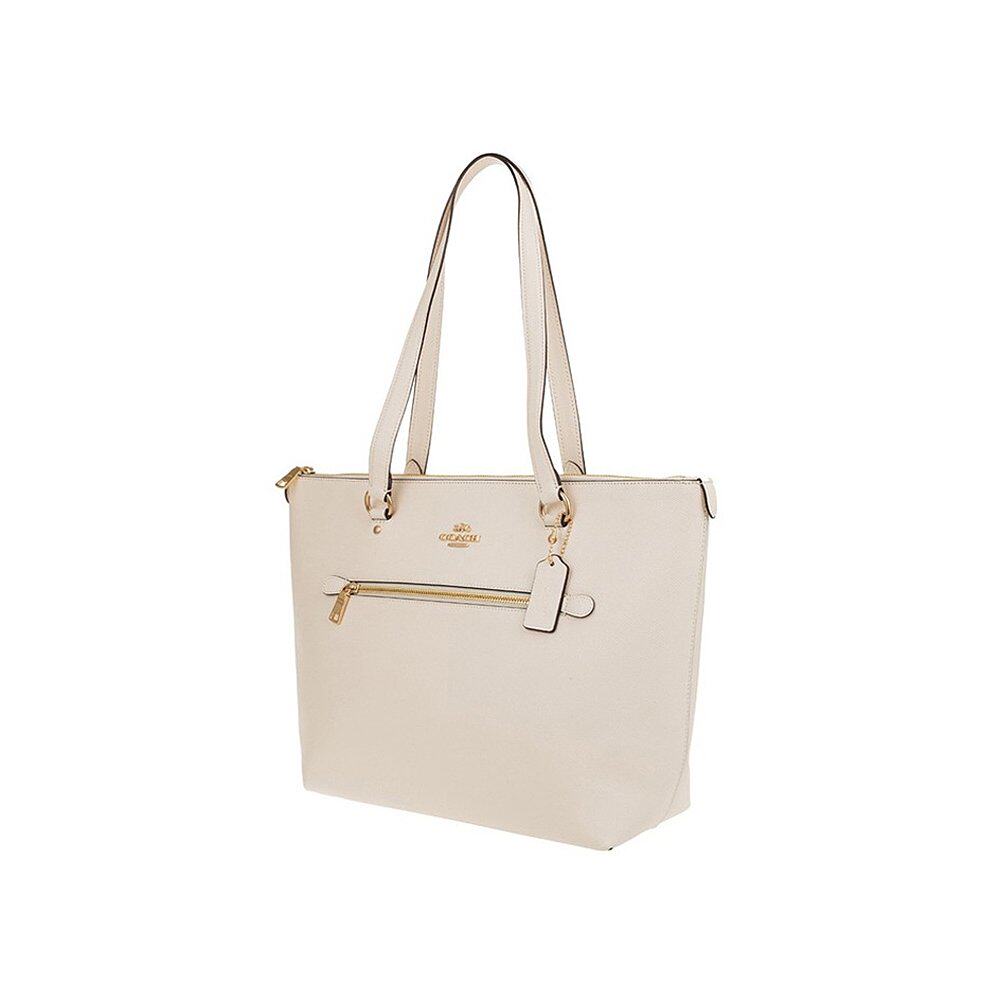 香港直发coach蔻驰女士白色pvc配皮手提包单肩通用款女包