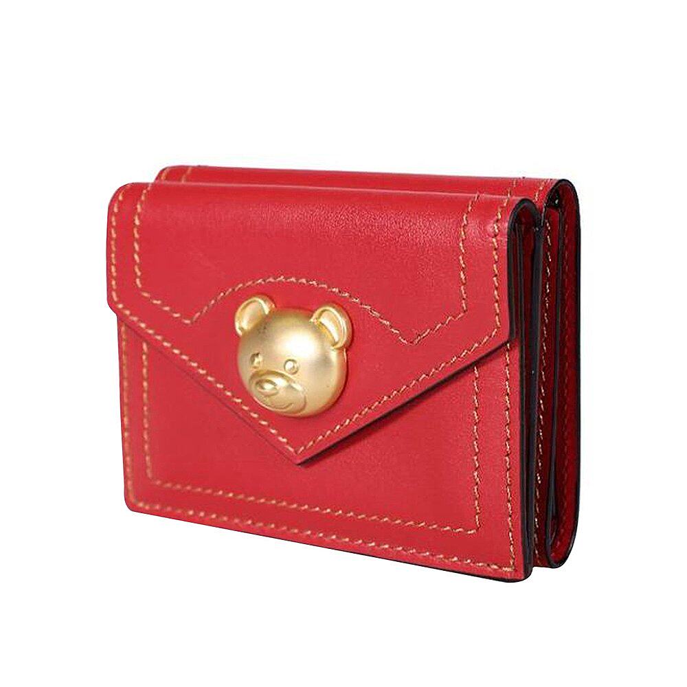 香港直发moschino女士红色皮质时尚短款钱包a8112钱包