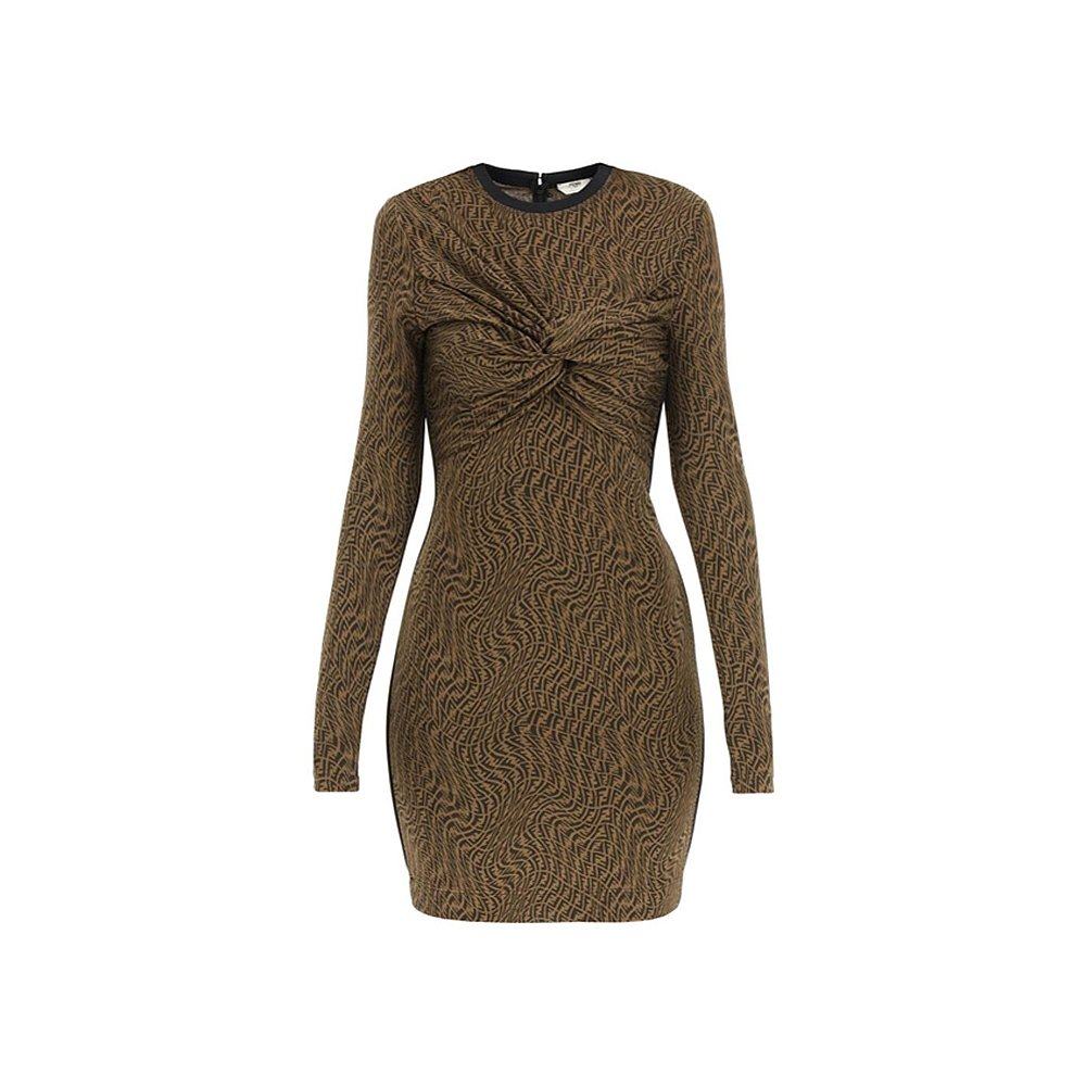 香港直发fendi芬迪ffvertigo系列女士迷笛连衣裙1fdb628ag72f118w