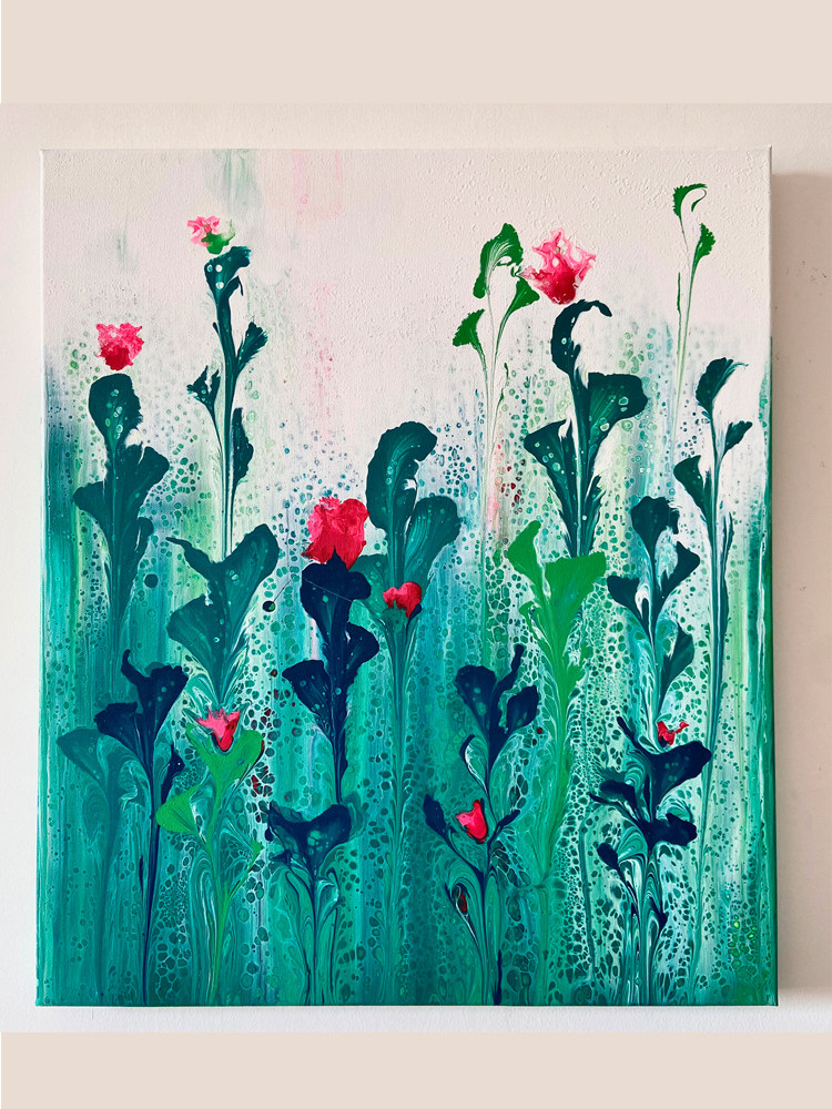 流体原创作品装饰画达人走召哥哥fluidart抖音小红ins丙烯颜料