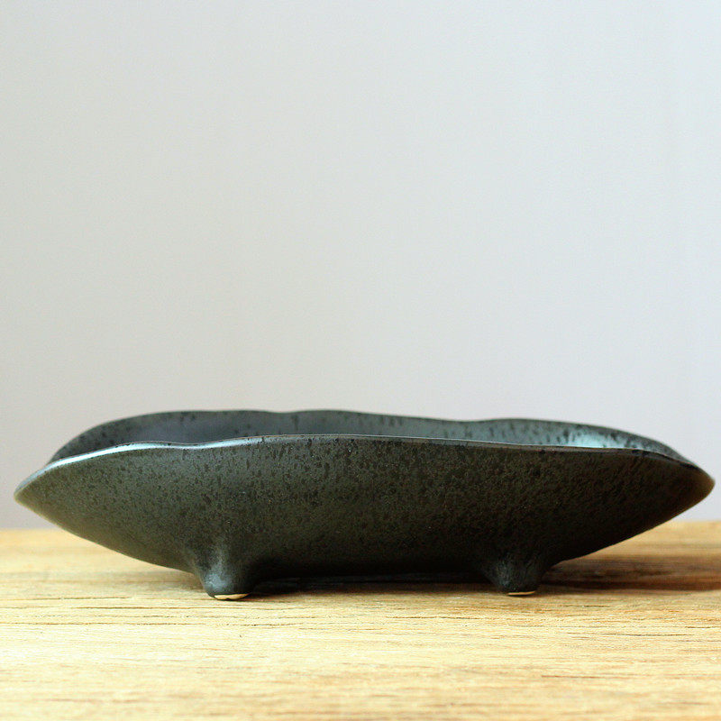 古流轩创意陶瓷四脚船型花器水盆茶席禅意摆件花盆