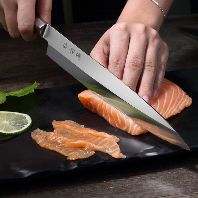 秀郎作刺身刀寿司刀柳刃日式鱼生专用刀三文鱼刀锋利鱼生鱼片刀具