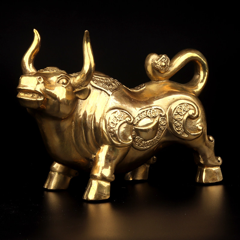 欧圣铜牛摆件牛年礼物礼品如意旺市牛气冲天摆件
