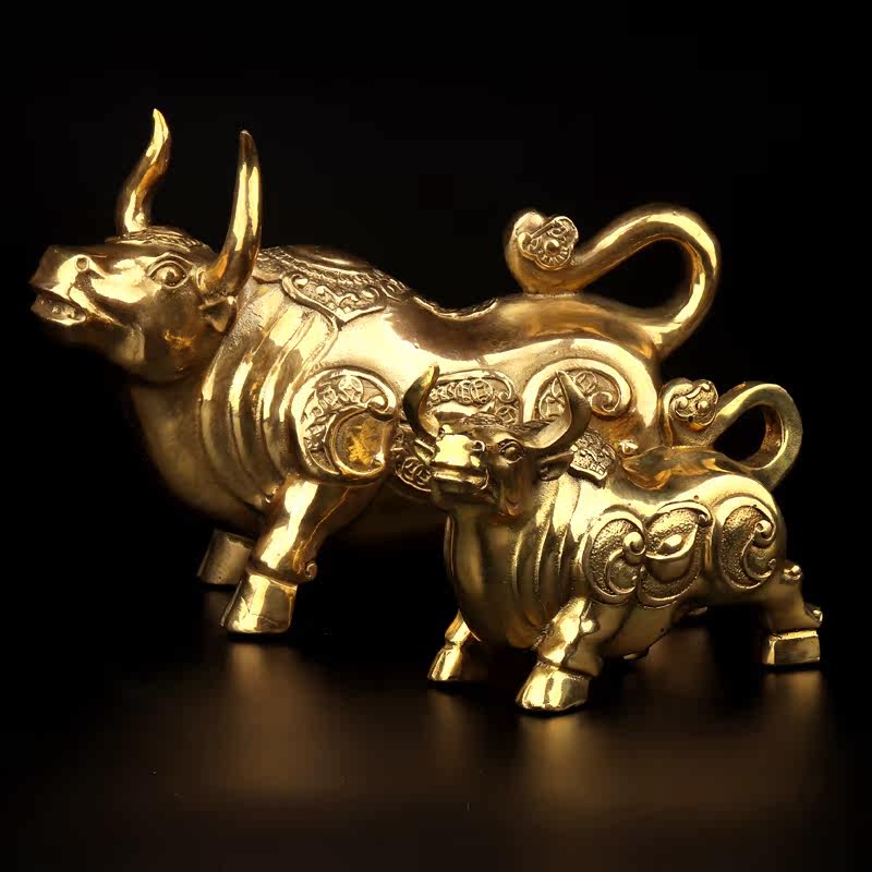 欧圣铜牛摆件牛年礼物礼品如意旺市牛气冲天摆件