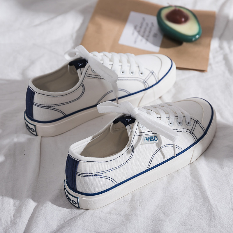 小白帆布鞋2020秋鞋女鞋网红新款学生百搭森系超火ins潮鞋子同款