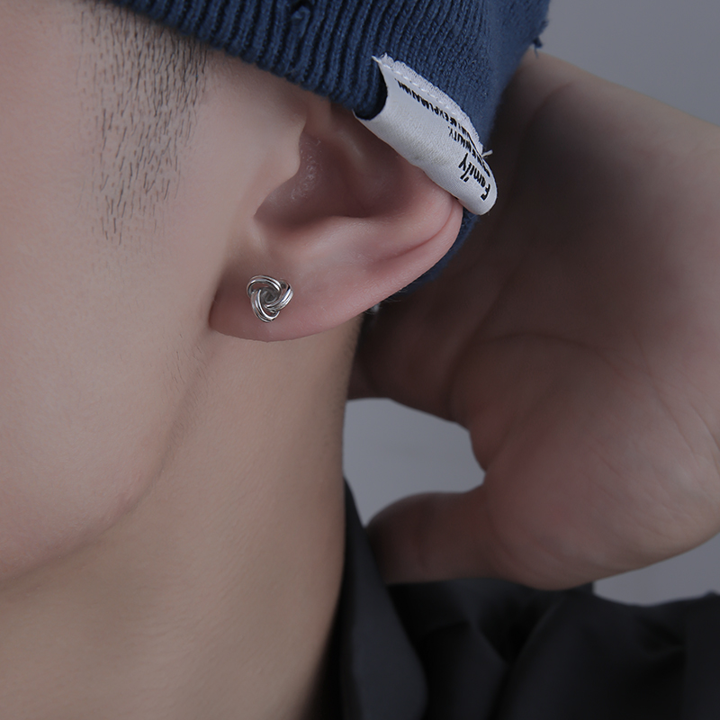 耳钉冷淡ins耳环银耳男士小众耳洞帅养感痞耳钉
