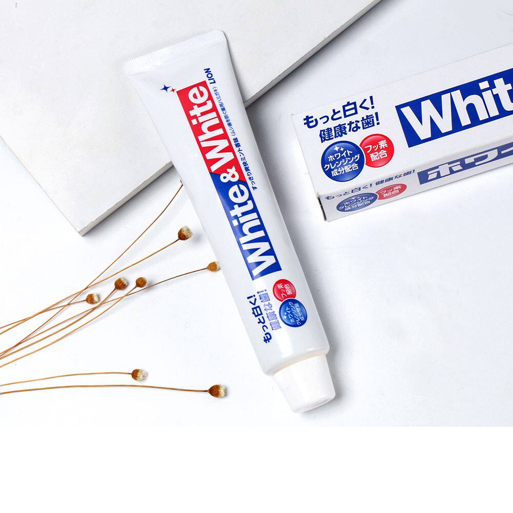 white日本原装进口lion狮王美白牙膏含氟薄荷亮白牙膏