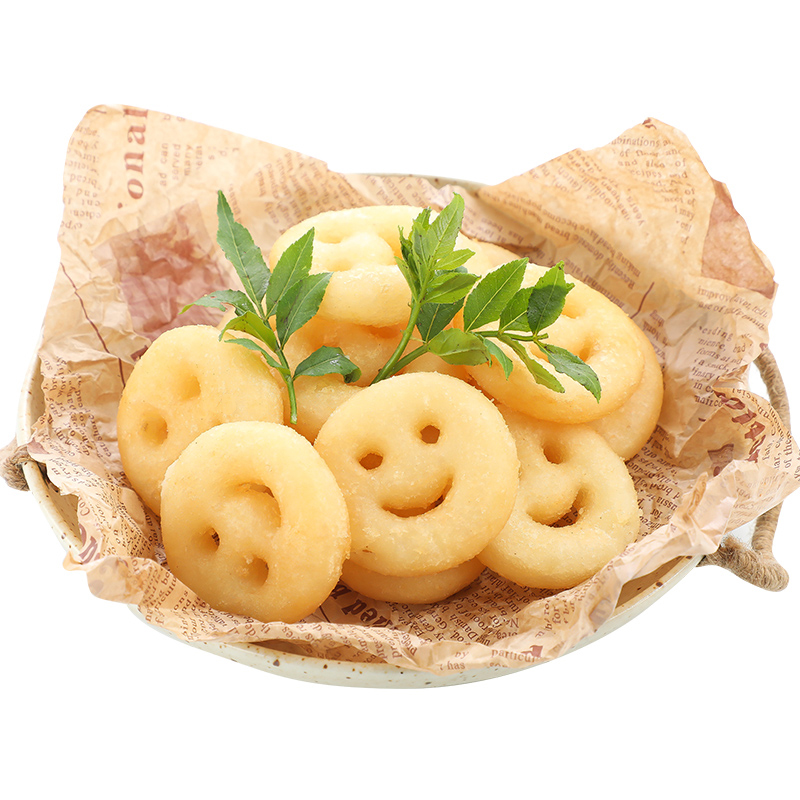 蓝顿旭美笑脸薯饼4斤/包土豆饼油炸开心薯奶茶汉堡店小吃包邮