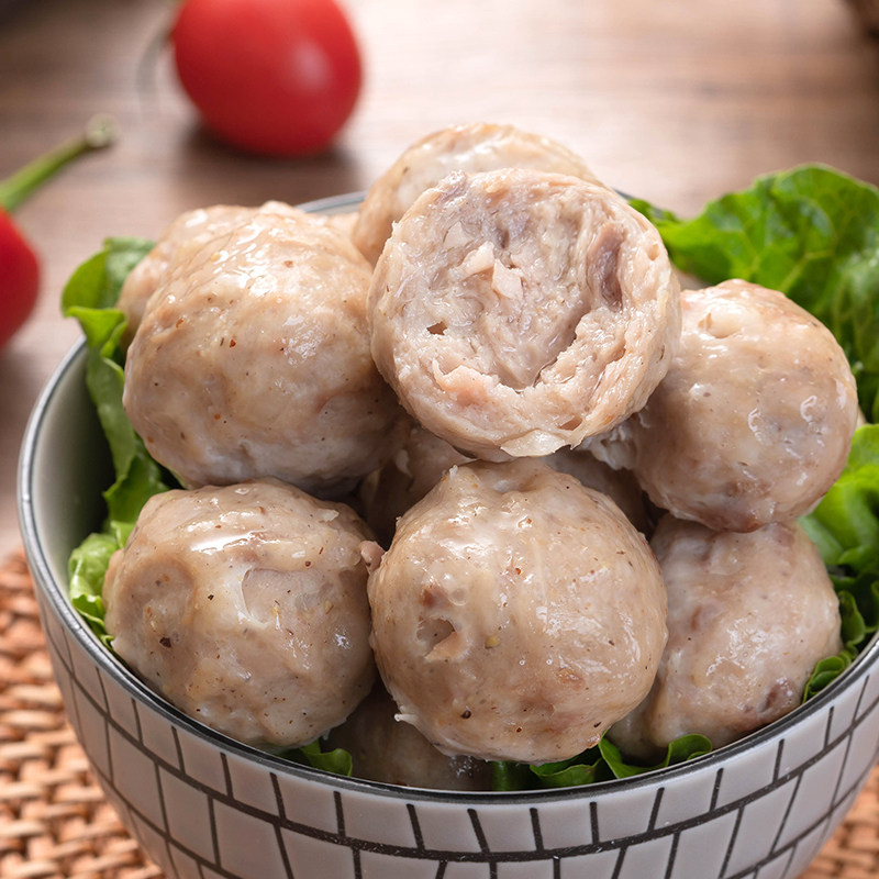 瘦肉胡椒猪肚特产手打猪肉丸子潮汕美食手工肉丸