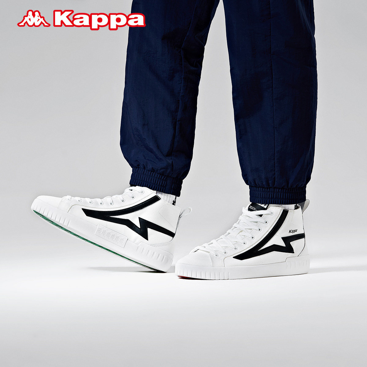 kappa卡帕outlets串标帆布布鞋情侣男女女高帮板板鞋