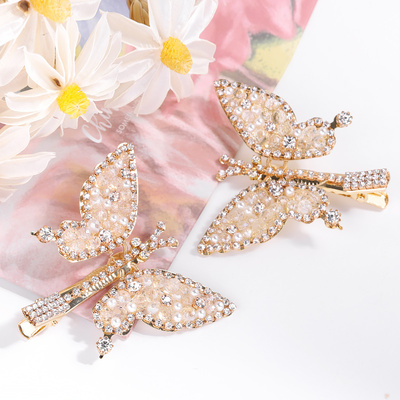 会动蝴蝶发卡森系仙女头饰巴洛克发饰超仙甜美复古卡子网红发夹女