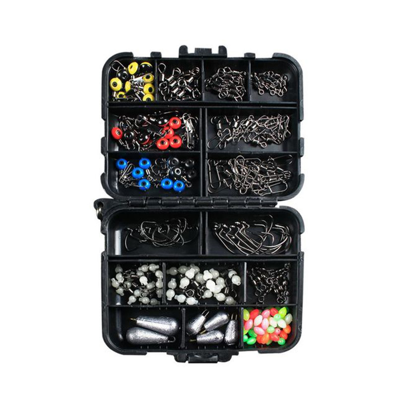 裴钓177件盒装钓鱼路亚配件渔具夜光八字转环其他垂钓用品