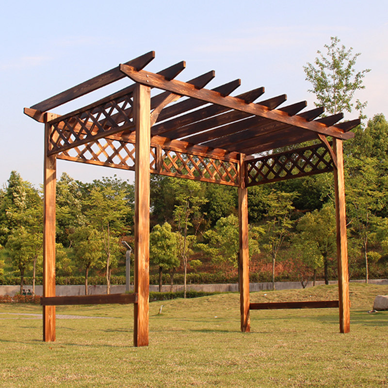 防腐葡萄架庭院碳化木长廊户外凉亭别墅室外简易花架