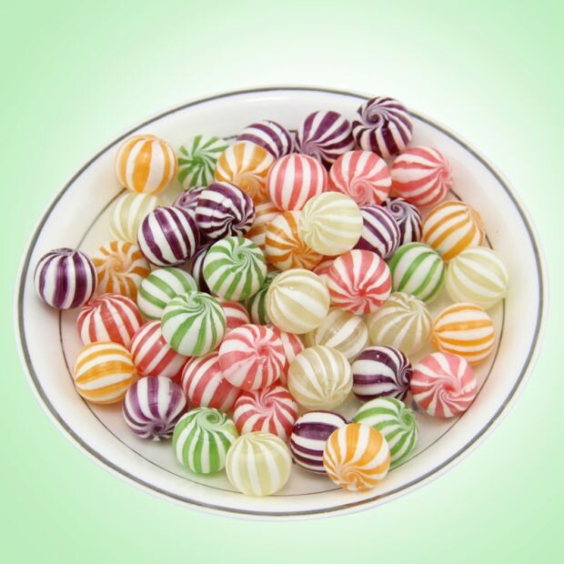 手工彩花糖精精品绣球彩色水果糖幸运彩球可爱传统糖果