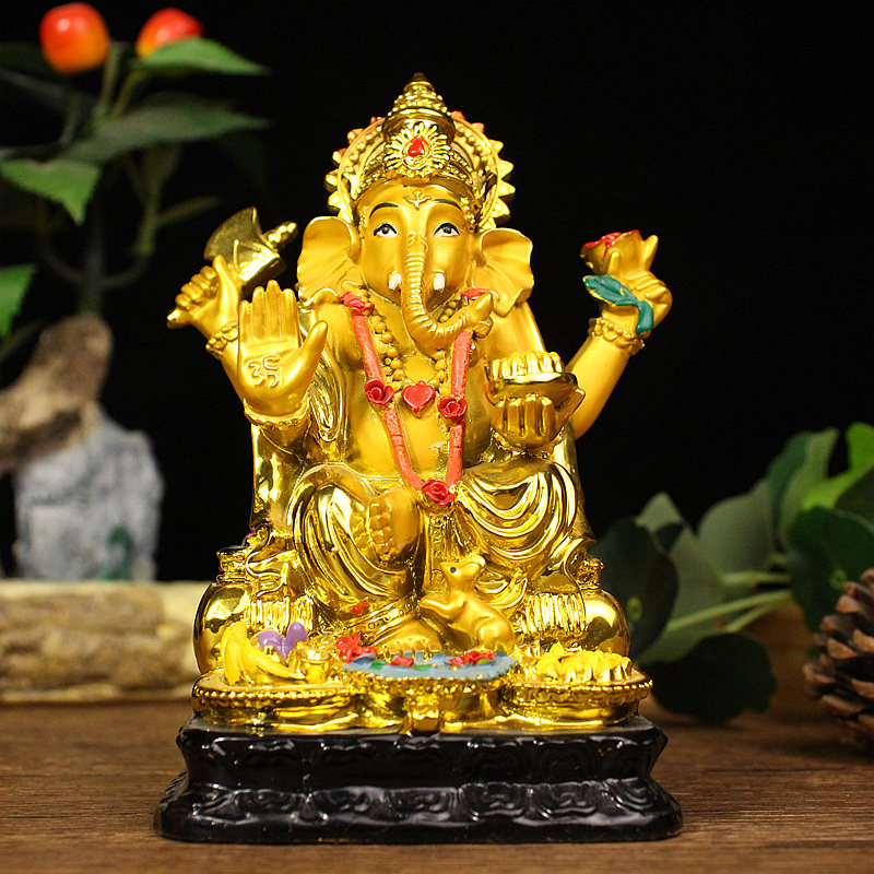 象鼻财神泰国象神摆件密宗藏传传红佛像泰式摆件