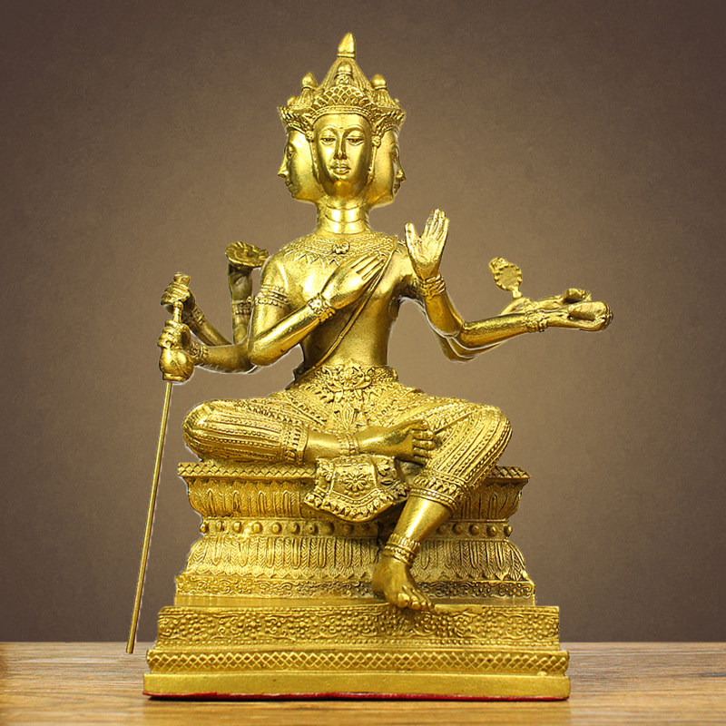 四面纯铜泰国佛像大号佛大梵天天王神像家居摆件