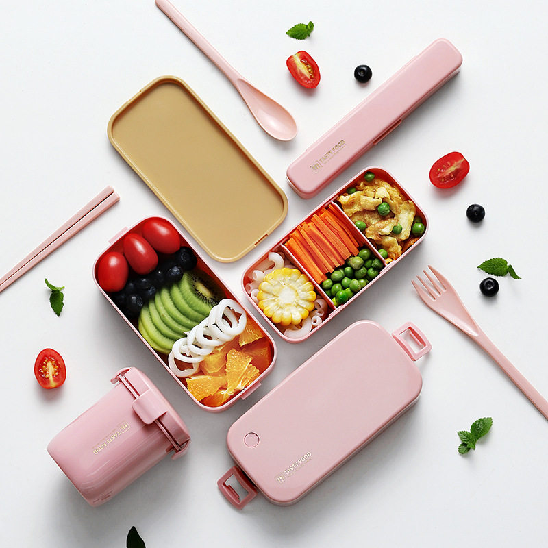 网红双层分隔加热饭盒可爱微波爱党上班族少女饭盒