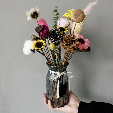 5 返利购买复制商品信息 松果干花摆件麦穗 手机扫一扫购买