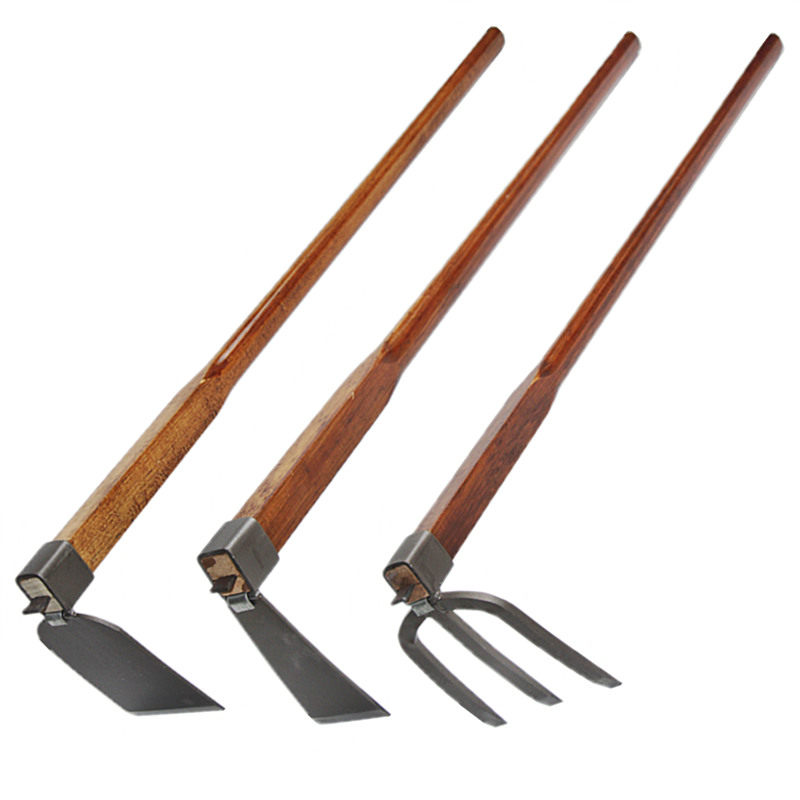 木柄锄头农用户外翻地开荒两用除草耙子农具种菜种花家用园艺工具