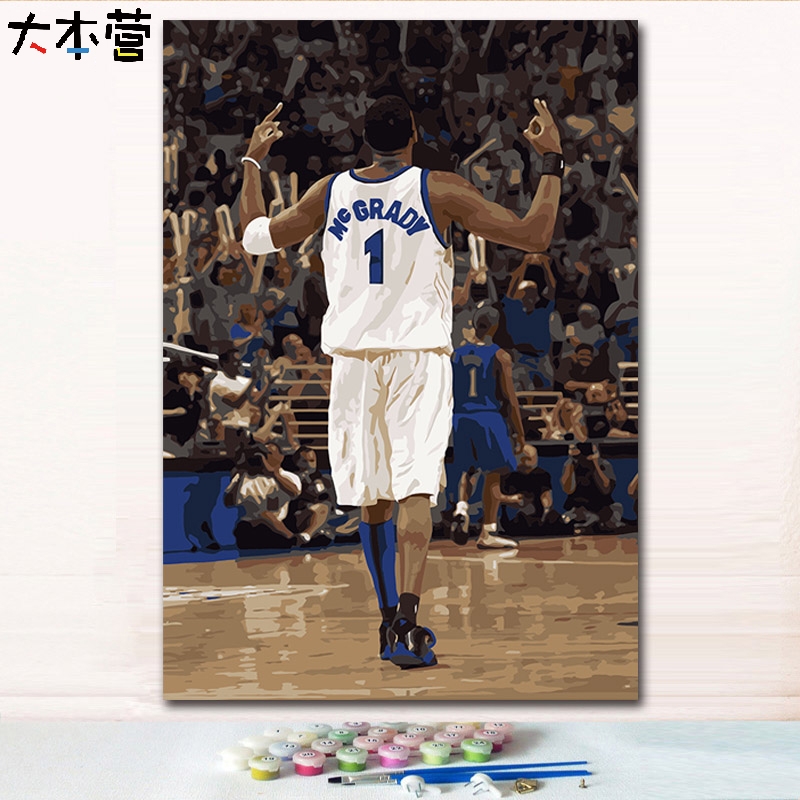大本营 麦迪火箭球员nba人物数字油画diy数字油彩画手绘送男朋友