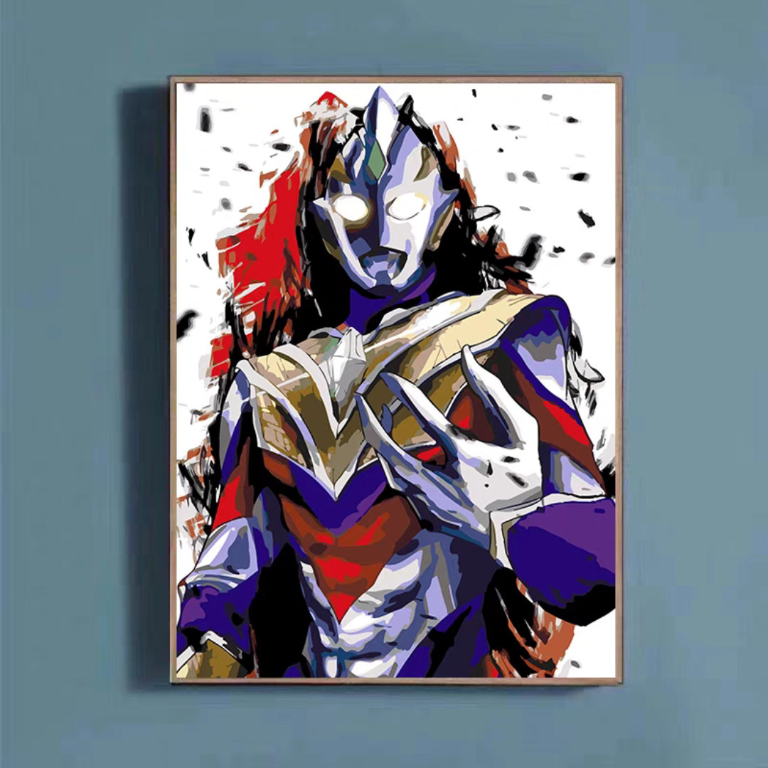 泰迦捷德赛文赛罗艾克斯奥特曼diy数字油画手工填充diy