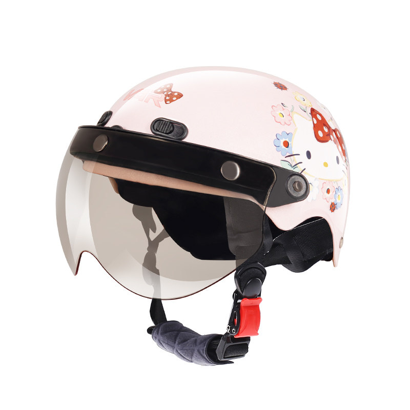 var儿童hellokitty电动摩托车头盔男女女孩可爱四季摩托车头盔