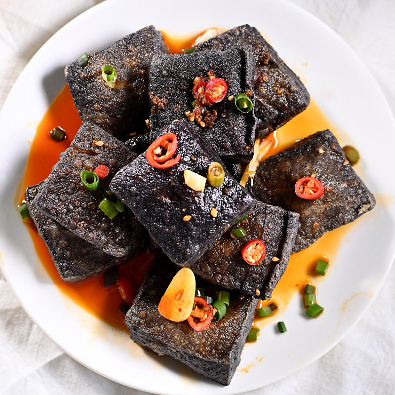辣典长沙臭豆腐黑色臭豆腐正宗油炸湖南特产30片长沙臭干子豆干