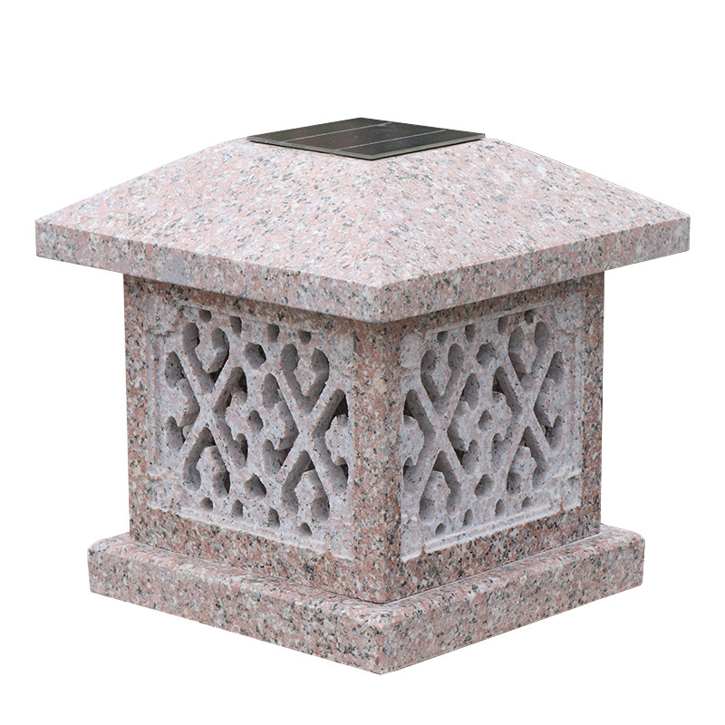 太阳能石雕落地别墅新能源庭院灯头灯柱头石灯灯笼石雕