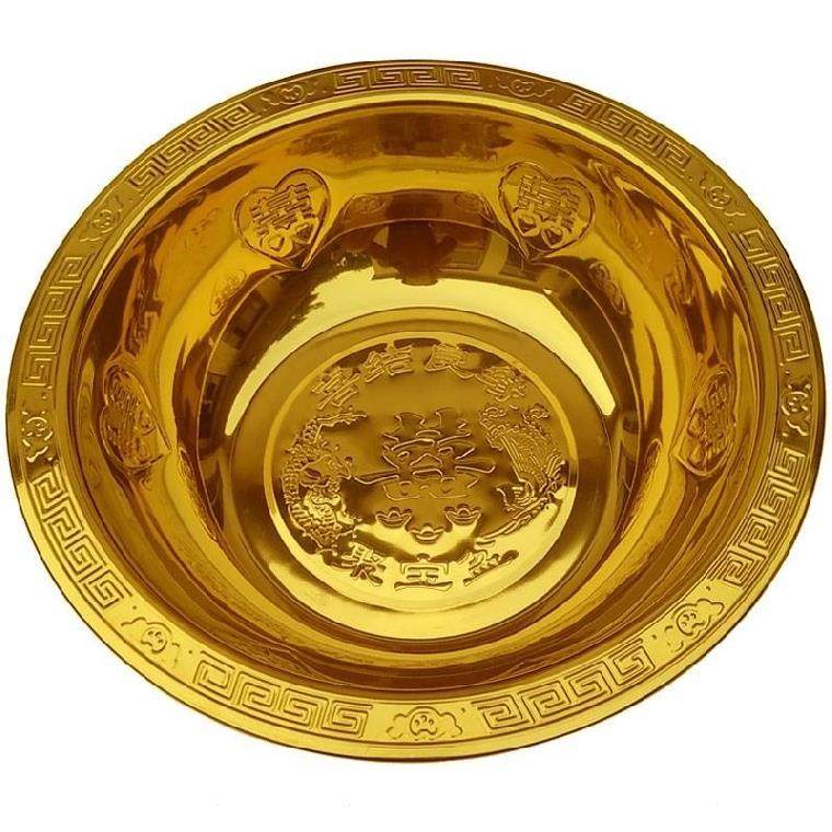 结婚铜盆金黄聚宝盆加厚金盆纯铜紫铜黄铜盆子脸盆