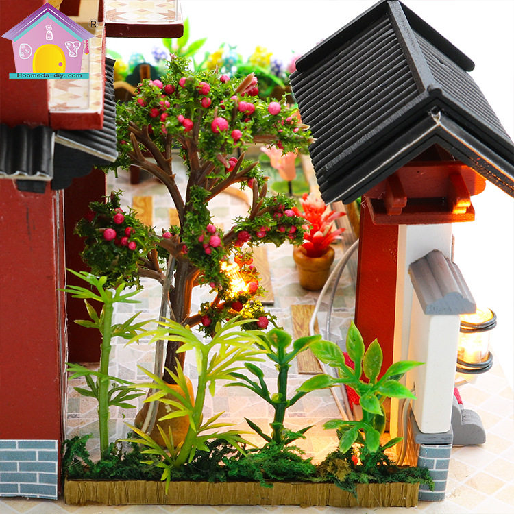 小屋弘达diy复古中式庭院建筑模型木质手工拼装场景