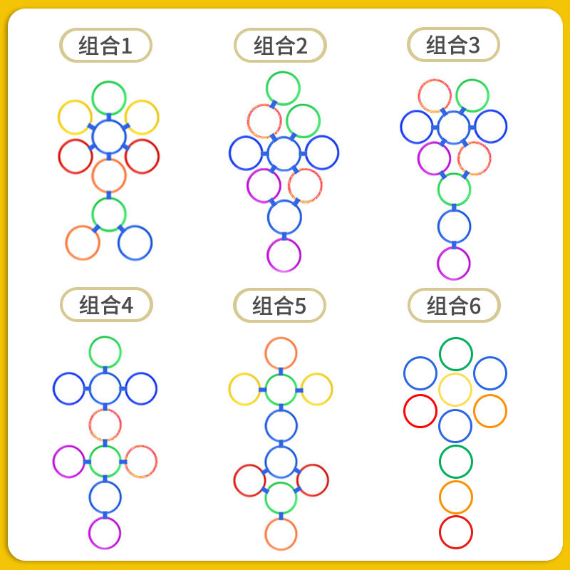 跳房子圈圈玩具幼儿园儿童运动感统训练器材家用方跳格子室内体能