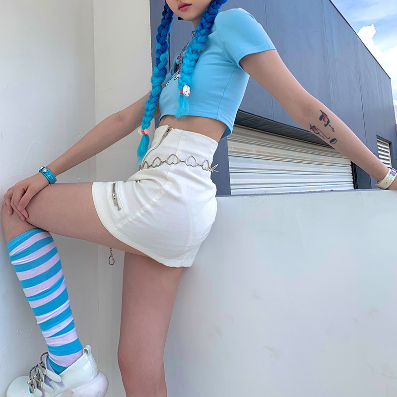 00sbaby 欧美复古千禧y2k辣妹袜子袜套甜酷百搭可爱腿套长袜子 - 爱购