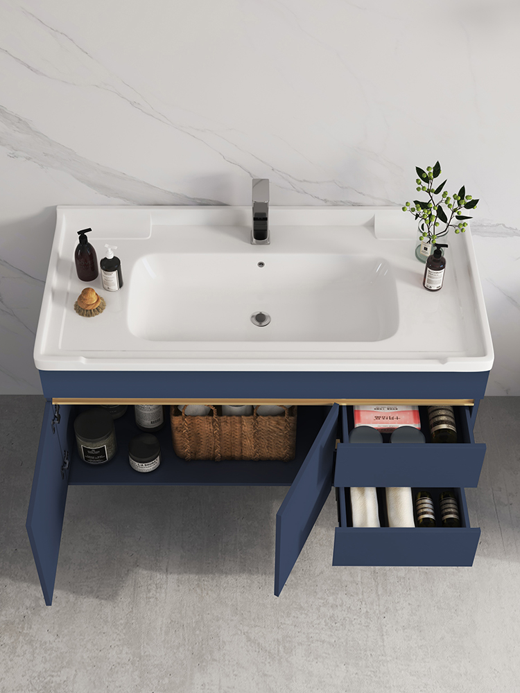 实木浴室柜组合卫生间洗漱台智能镜柜轻奢卫浴洗脸面池洗手盆柜