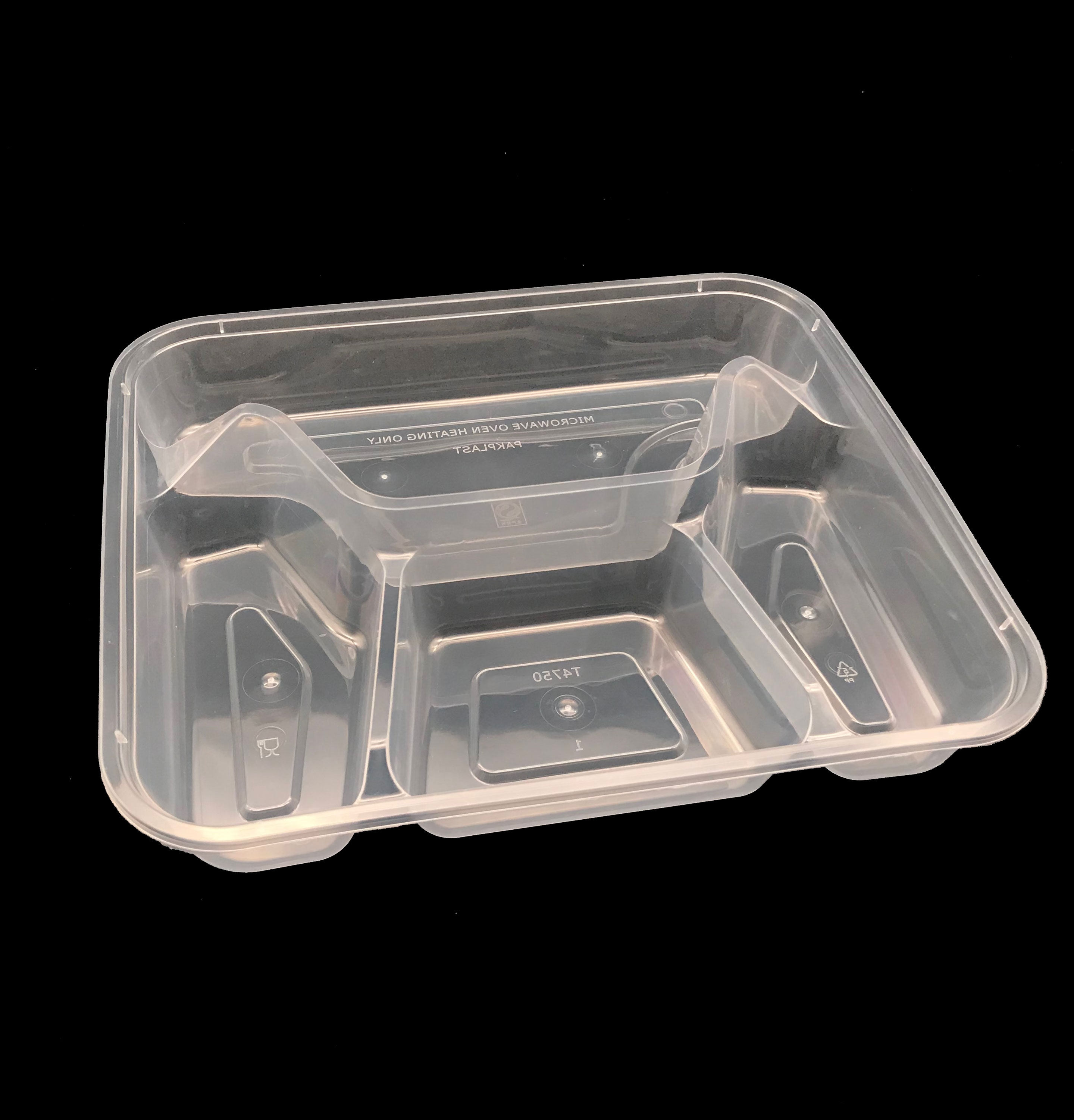 百家透明四格餐盒多格长方形一次性热卖带盖食堂外卖北京包邮现货