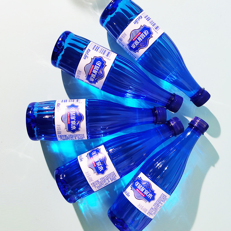 可蓝矿泉水崂山饮用天然矿泉水弱碱性瓶装水350ml*24瓶包邮整箱