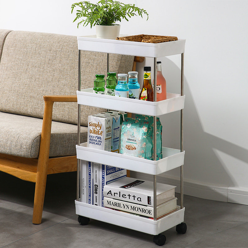 可移动夹缝置物架厨房用品家用大全卫生间落地式缝隙推车整理架