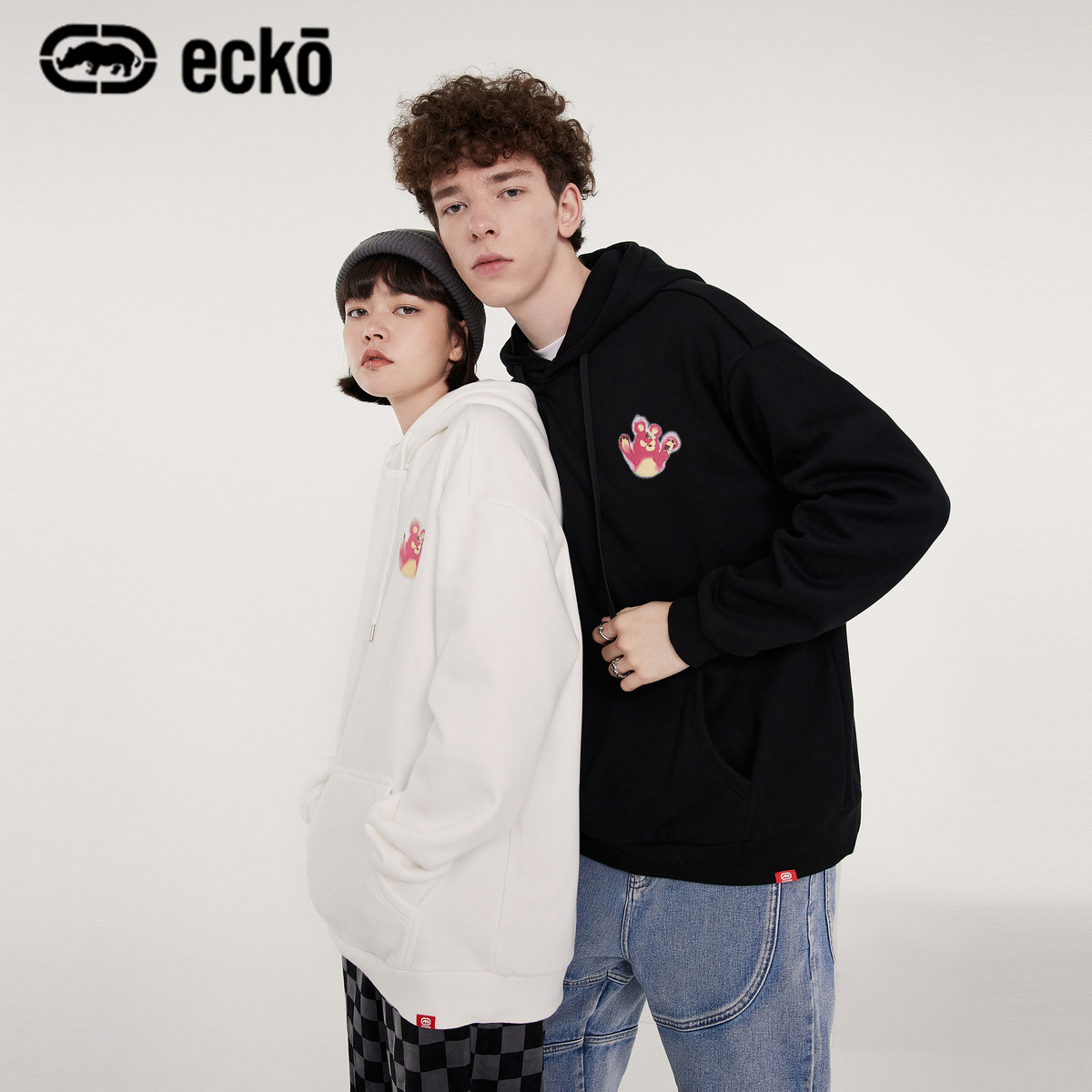 ecko犀牛潮牌2021冬季新款时尚字母涂鸦印花卫衣