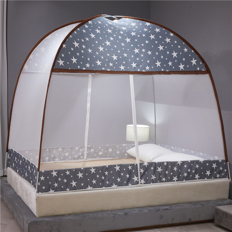 夏季双开门蒙古包免安装蚊帐