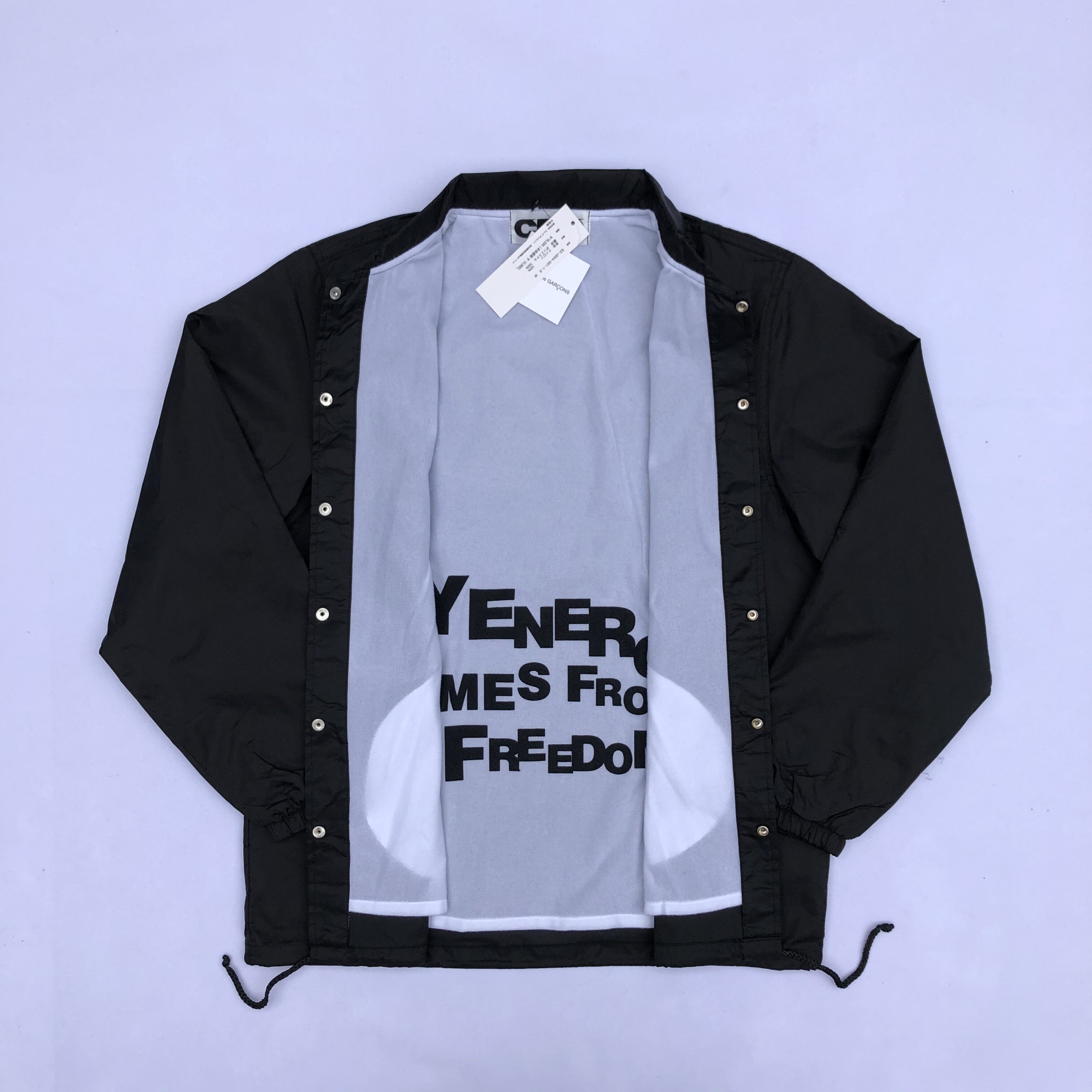 hch cdg自主品牌日系三排cdg字母印花教练夹克外套男女款风衣