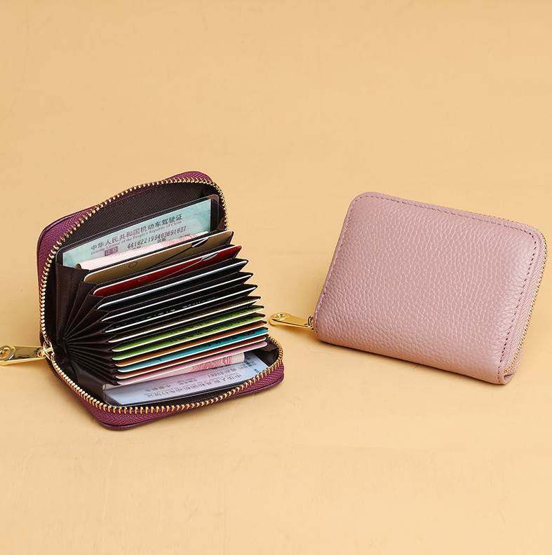 卡包女士真皮防消磁多卡位防盗刷大容量卡夹男银行卡套小巧卡片夹