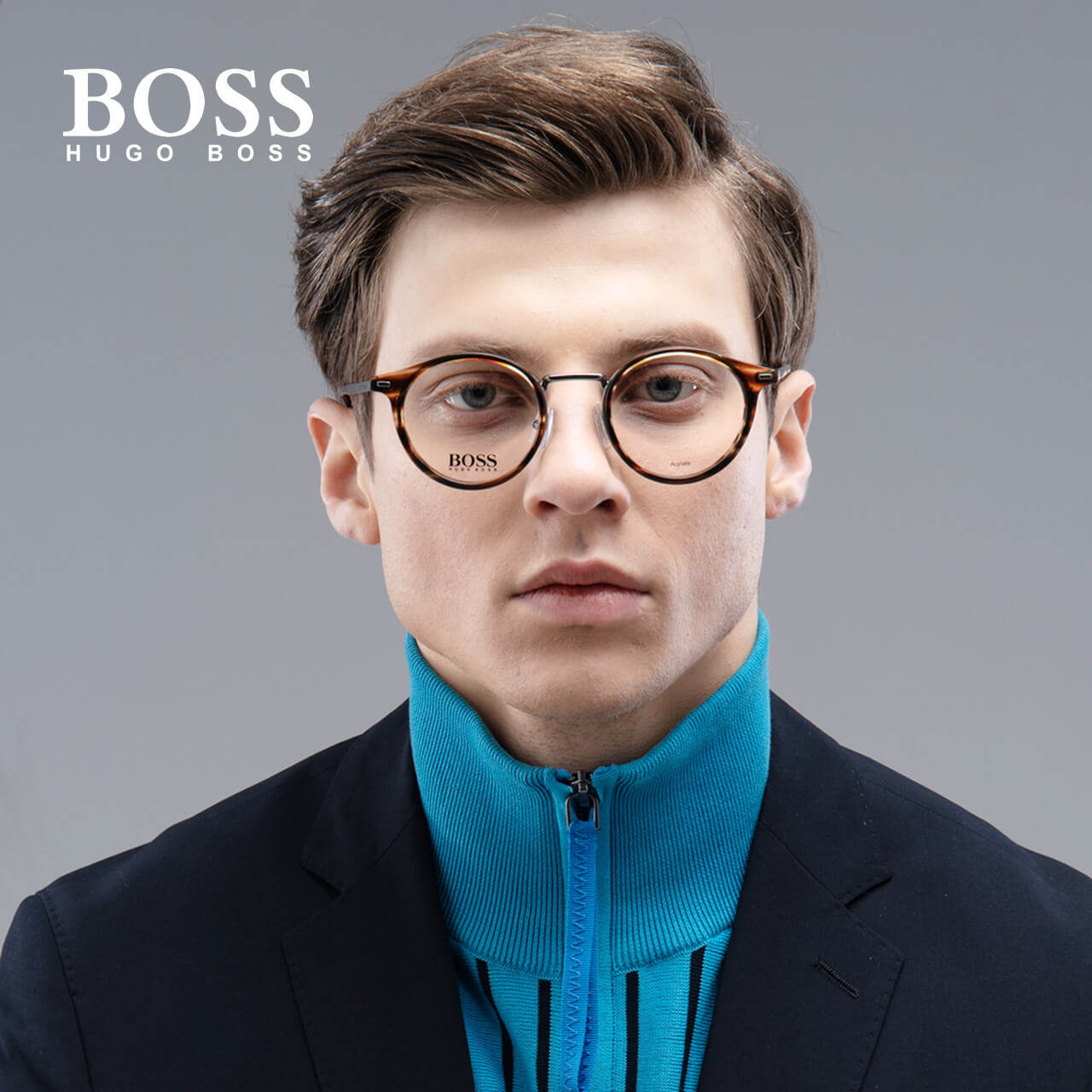 hugoboss眼镜架男士复古圆框潮流文艺眼镜镜框眼镜架