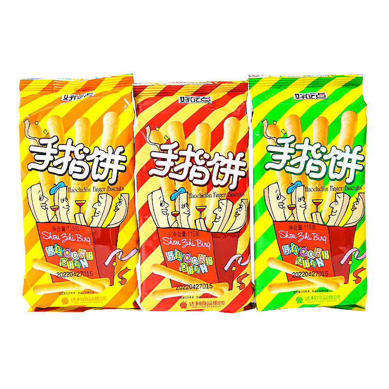 饼干达利园好吃点手指儿童早餐代餐115g袋装休闲韧性饼干