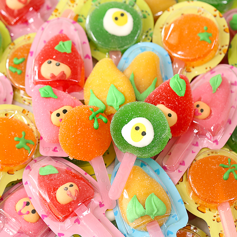 分享百分泡芙软糖棒棒棒棒糖糖果可爱创意卡通糖果