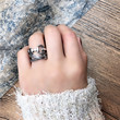Ring female INS tide Korean fashion personality simple diamond retro decoration exaggerated tide European food rings Ring female INS tide Korean fashion personality simple diamond retro decoration exaggerated tide European food rings