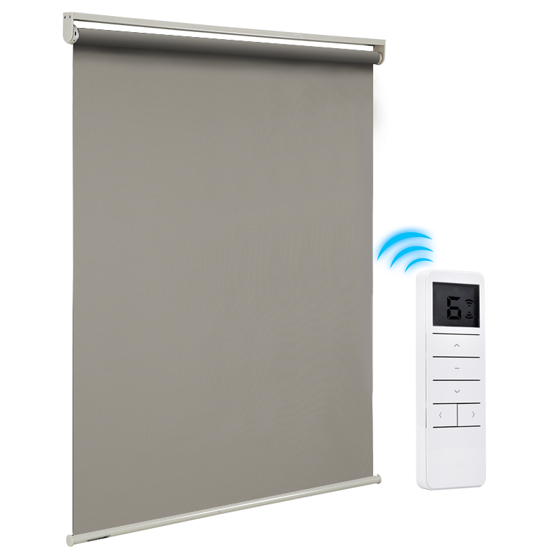 充电式电动卷帘窗帘遥控自动升降遮光遮阳办公室卷帘