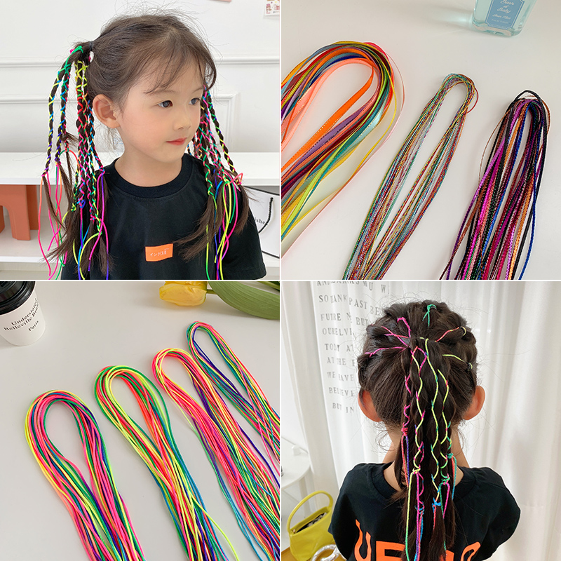 儿童编发彩带脏脏辫发小女孩辫子扎头头绳丝带发饰