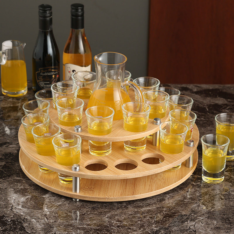 酒杯竹木弹杯白酒杯烈酒洋酒大圆圆盘大孔小孔其它包装袋