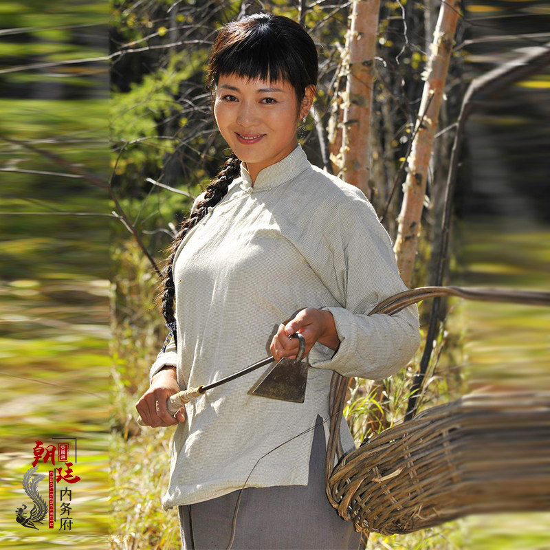 古装影视红高粱同款民国村姑丫鬟棉麻农民秧歌民族服装