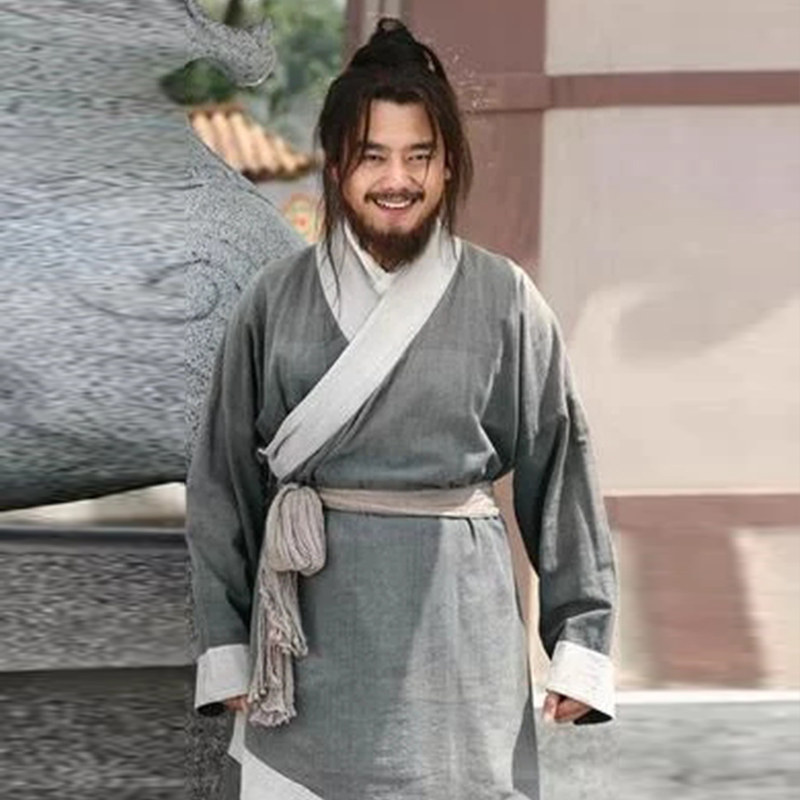 影视古装男汉服古装棉麻侠客服大臣服剧组群演古装古代老百姓农民